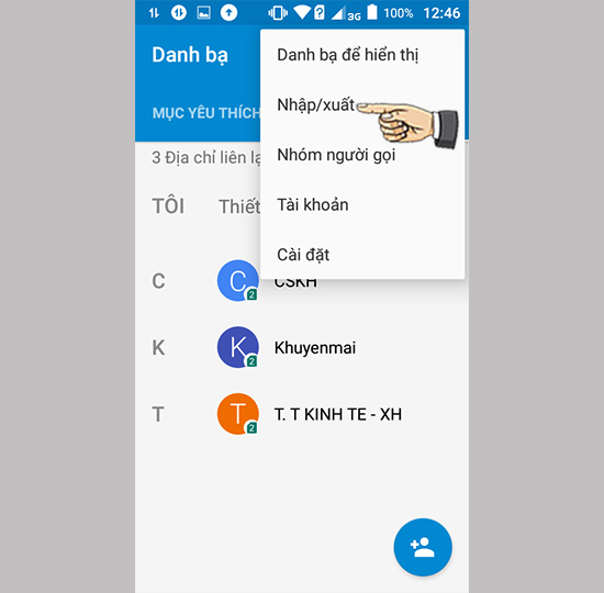 Vào Nhập/xuất